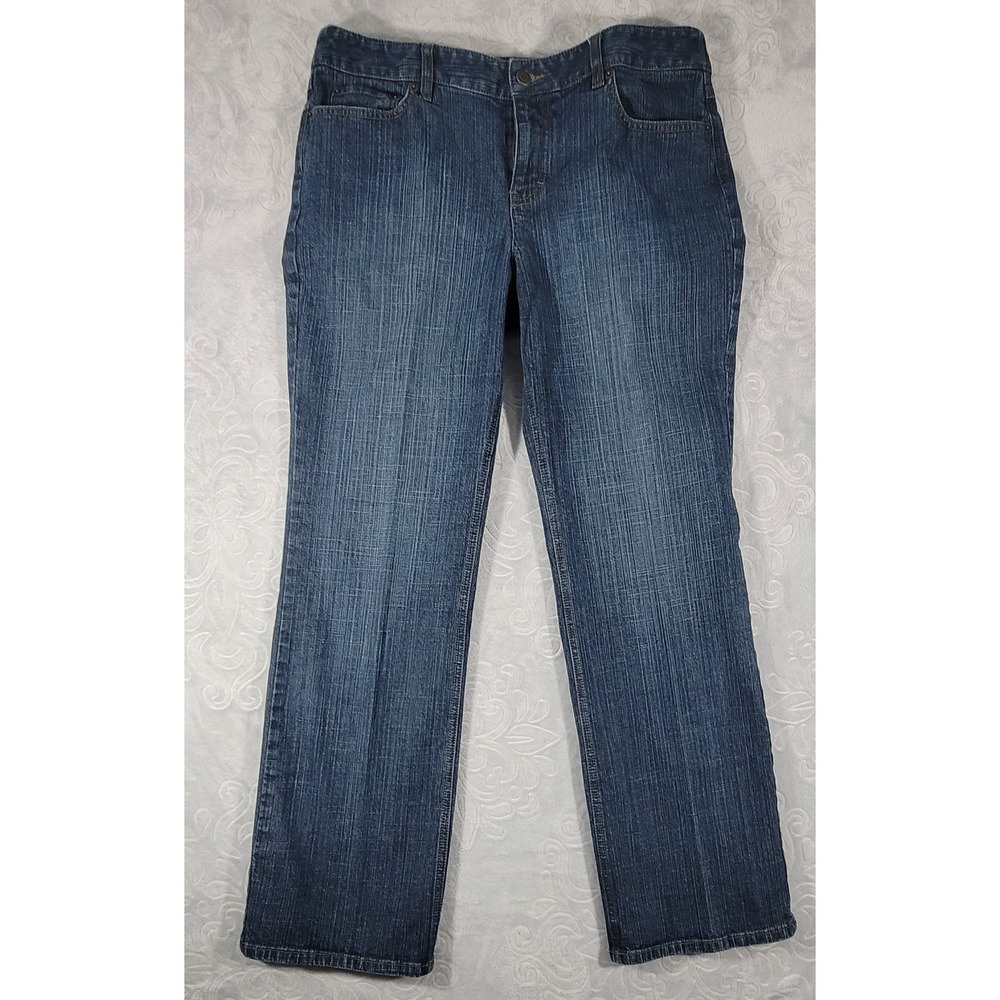 Ann Taylor Loft Bootcut Mid Rise Blue Jeans Women's Size 12 - 34W X 30.5L